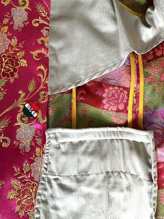 FEMME by Michele R Women's Floral Jacquard Brocade Blazer Pink Gold Italy - Picture 7 of 10